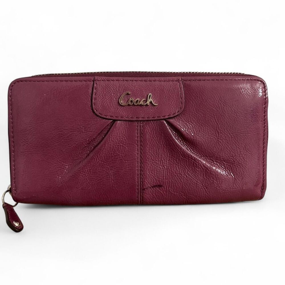 Coach Women's Red and Burgundy Wallet-purses